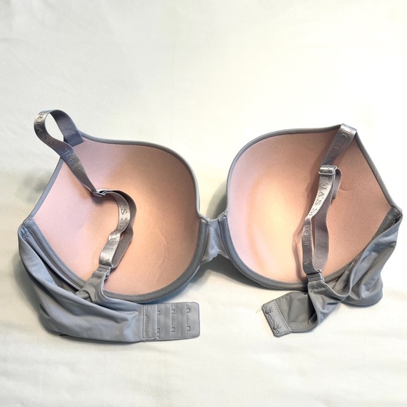 Victoria’s Secret Silver/Grey T-Shirt Push-Up Perfect Shape Smooth Bra Size 36E - Picture 4 of 11